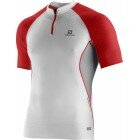 S-LAB EXO ZIP TEE - white/red